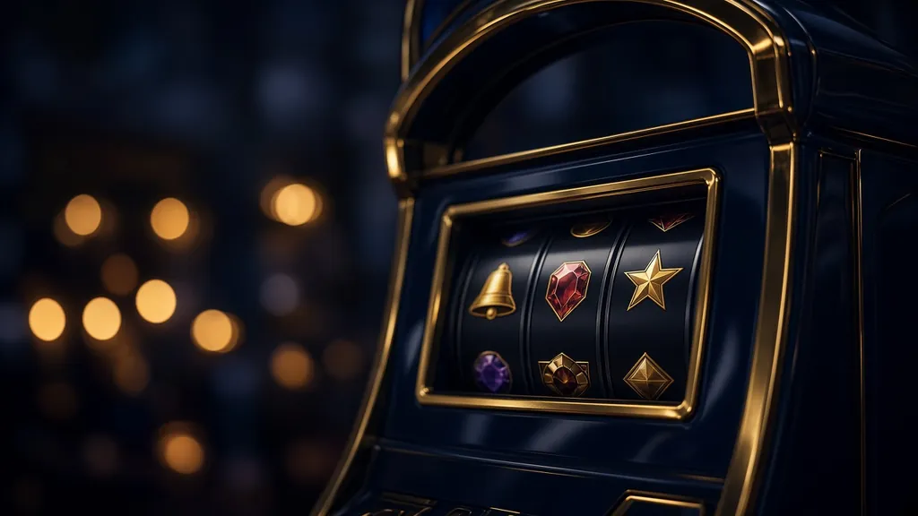 Slot machine reels with gem symbols