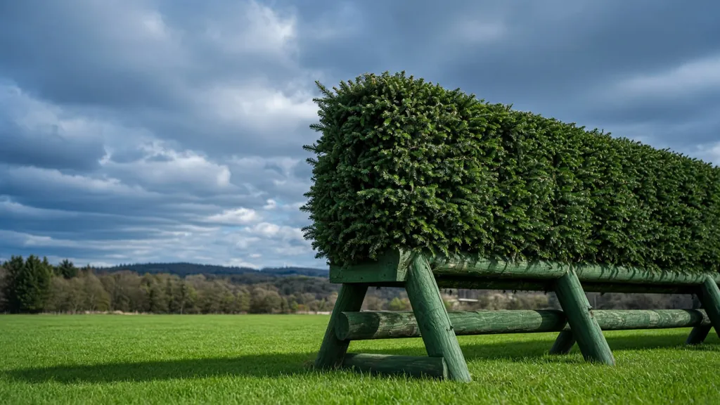 Steeplechase fence on a grass racecourse