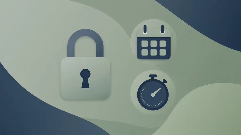 Safer gambling tools: lock, calendar and timer icons